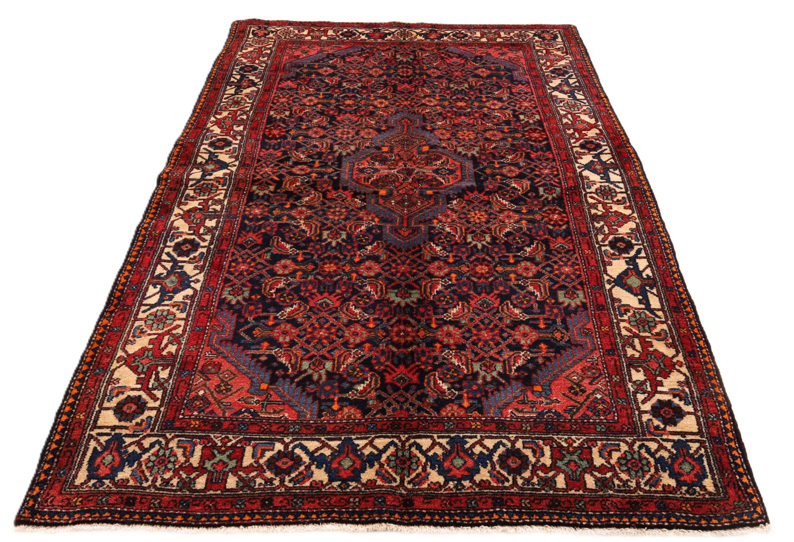 Hamadan Perserteppich 220 × 135 cm aus Wolle, handgeknüpft