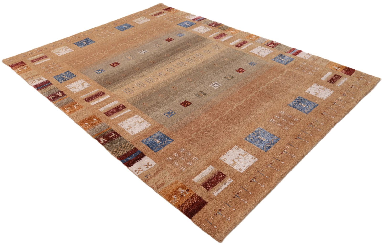 orientteppich-indien-238-x-175-cm-wolle-handgeknuepft-5 Handgeknüpfter Loribaft Orientteppich, 238 × 175 cm, Wolle