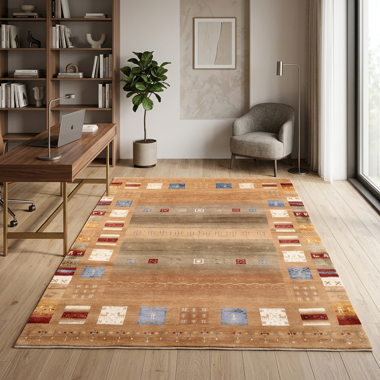 orientteppich-indien-238-x-175-cm-wolle-handgeknuepft-10 Handgeknüpfter Loribaft Orientteppich, 238 × 175 cm, Wolle