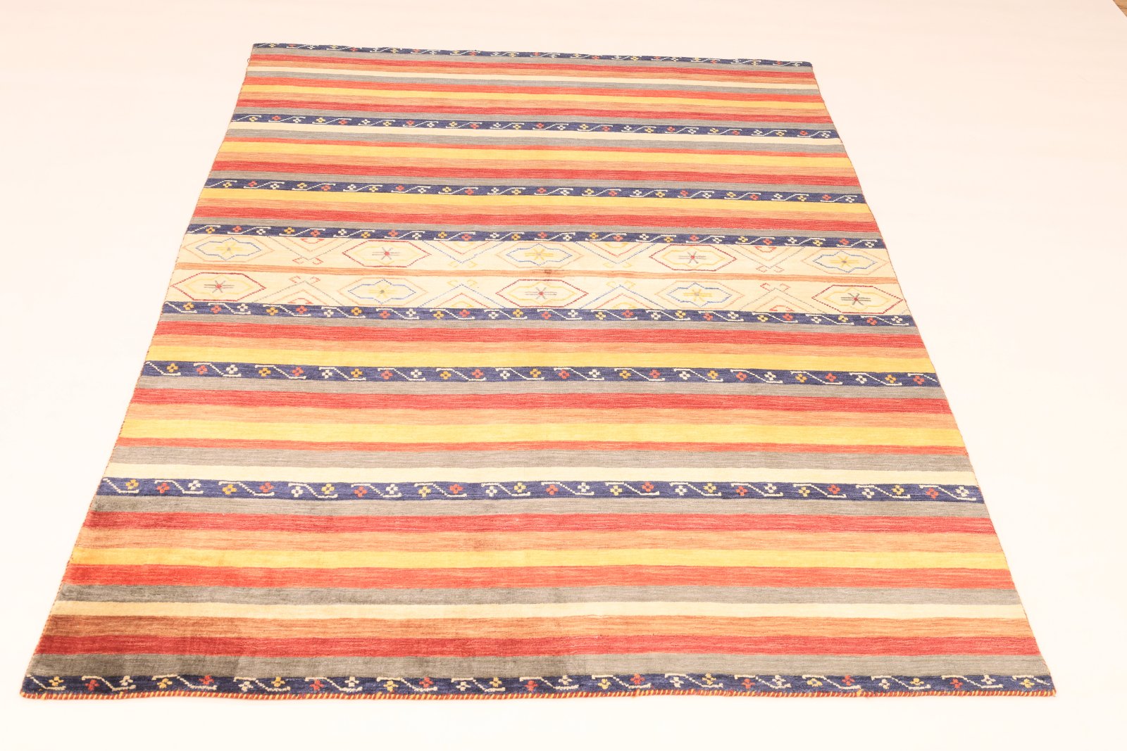 orientteppich-217-x-156-cm-wolle-handgeknuepft-rot-orange-7 Handgeknüpfter Loribaft Orientteppich 217 × 156 cm