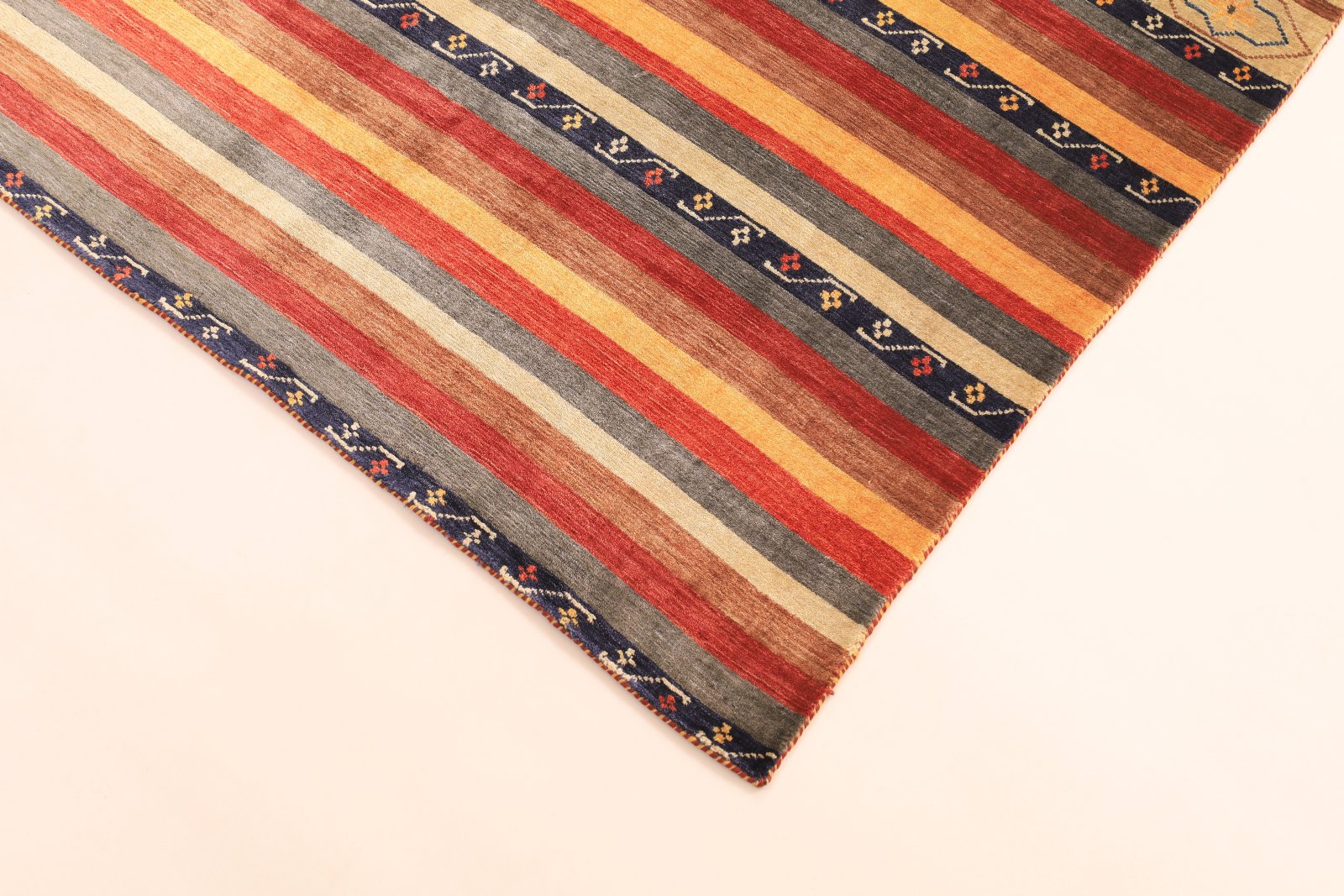orientteppich-217-x-156-cm-wolle-handgeknuepft-rot-orange-8 Handgeknüpfter Loribaft Orientteppich 217 × 156 cm