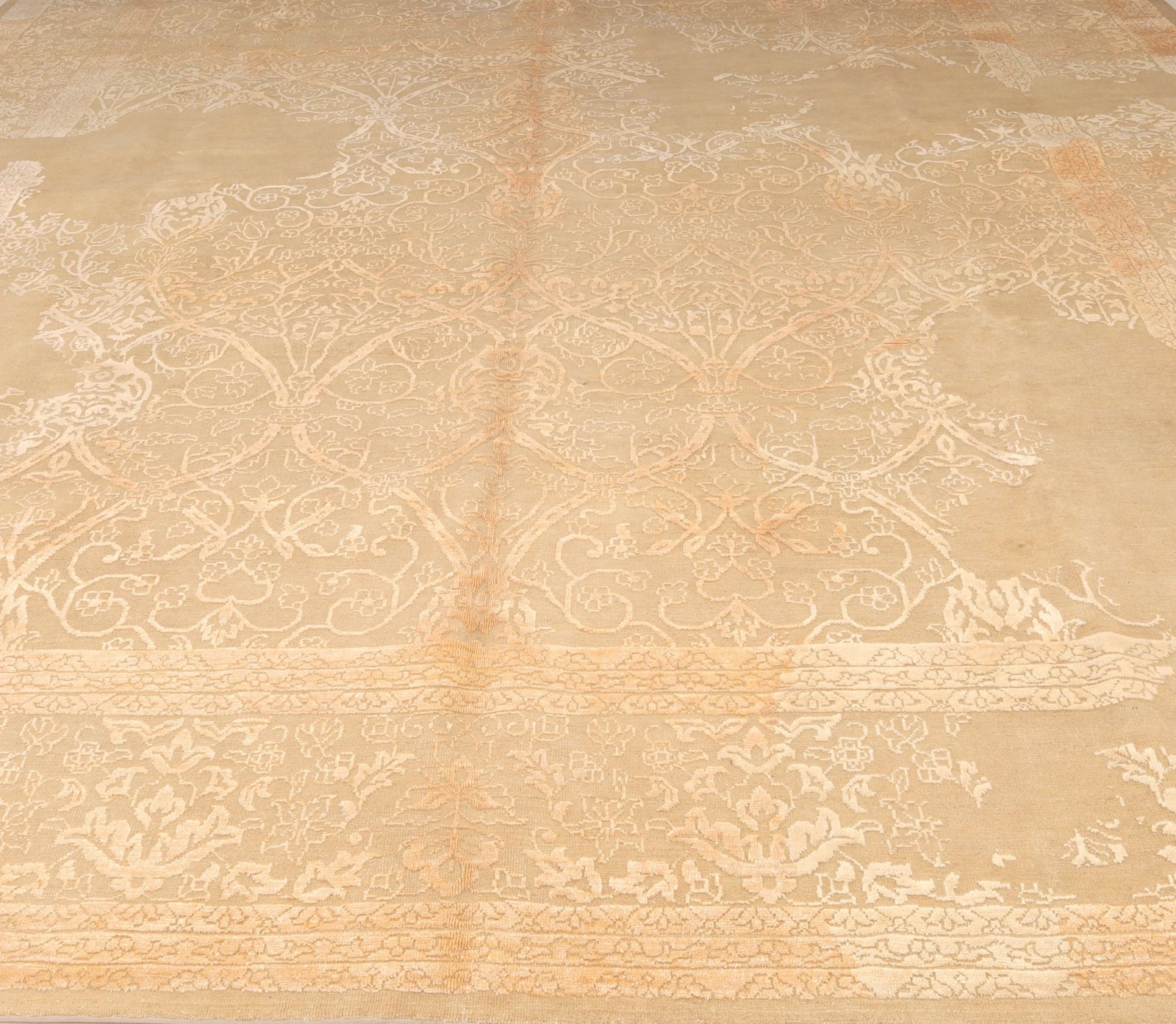 orientteppich-413-x-308-cm-wolle-handgeknuepft-rot-orange-9 Handgeknüpfter Orientteppich 413 × 308 cm