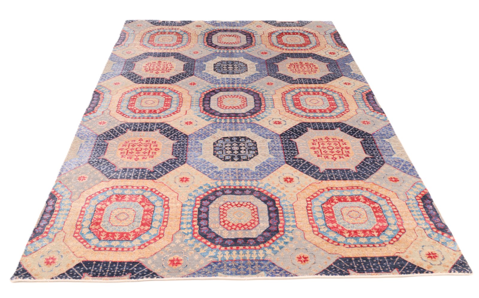 orientteppich-298-x-200-cm-wolle-handgeknuepft-rot-orange-6 Handgeknüpfter Orientteppich 298 × 200 cm
