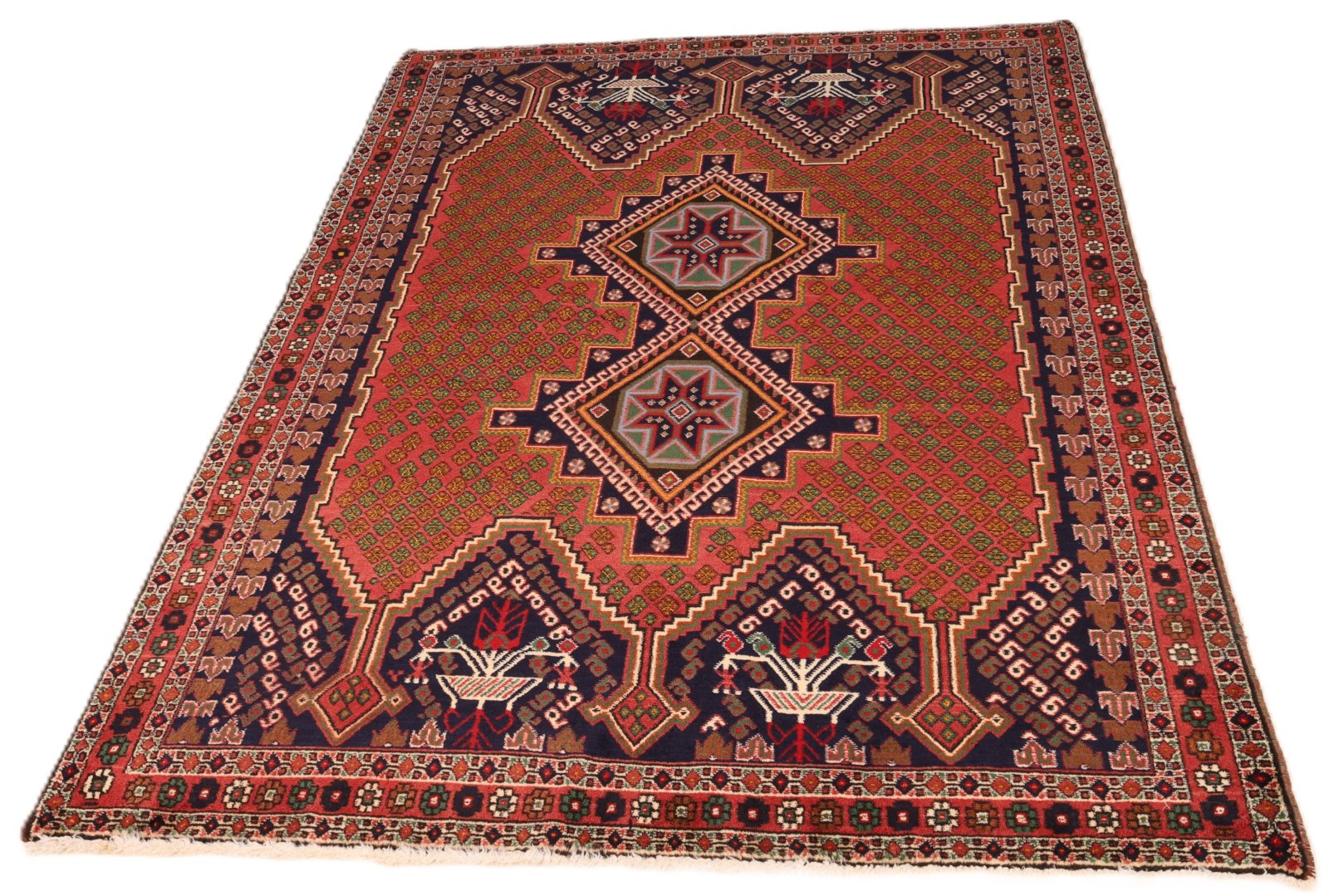 Handgeknüpfter Afshar Perserteppich, 202 × 147 cm, Wolle