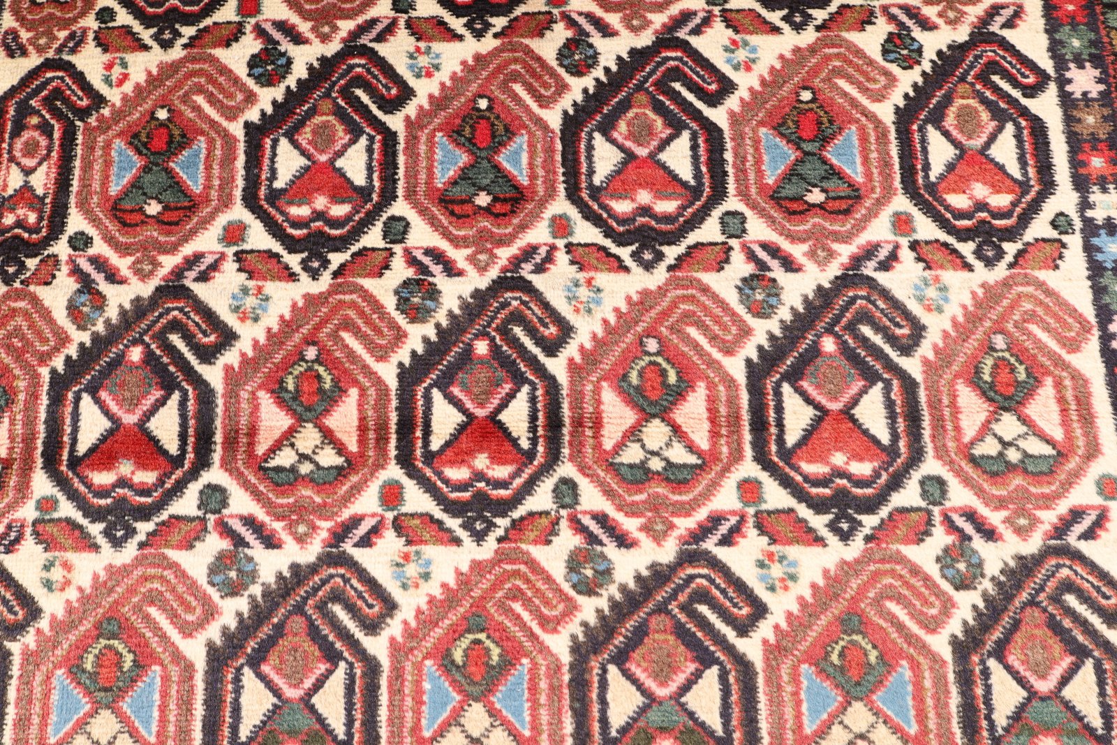 perserteppich-339-x-90-cm-wolle-handgeknuepft-laeufer-5 Handgeknüpfter Afshar Perserteppich 339 × 90 cm