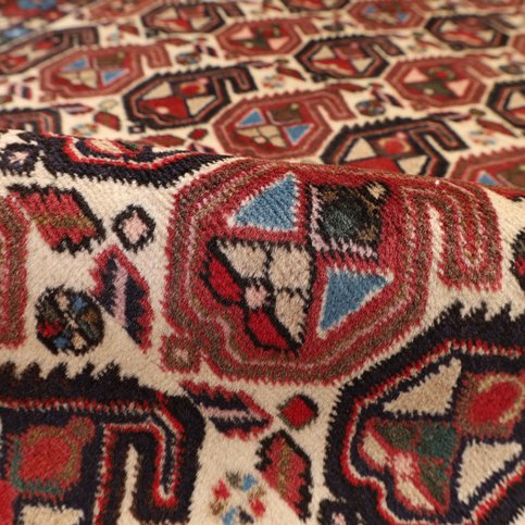 perserteppich-339-x-90-cm-wolle-handgeknuepft-laeufer-8 Handgeknüpfter Afshar Perserteppich 339 × 90 cm