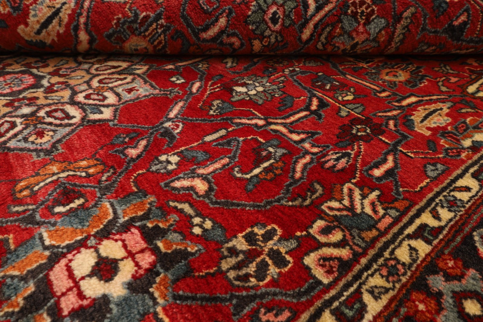 perserteppich-210-x-111-cm-wolle-handgeknuepft-rot-orange-10 Handgeknüpfter Bijar Perserteppich 210 × 111 cm