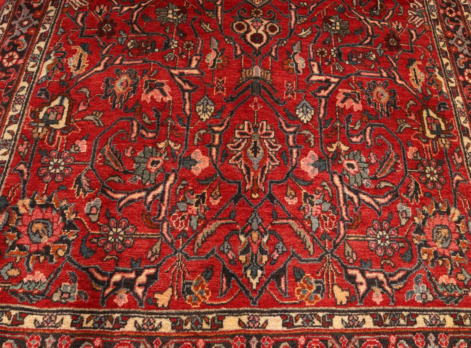 perserteppich-210-x-111-cm-wolle-handgeknuepft-rot-orange-11 Handgeknüpfter Bijar Perserteppich 210 × 111 cm