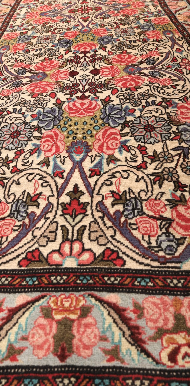 Bijar Perserteppich aus Iran, 380 × 90 cm