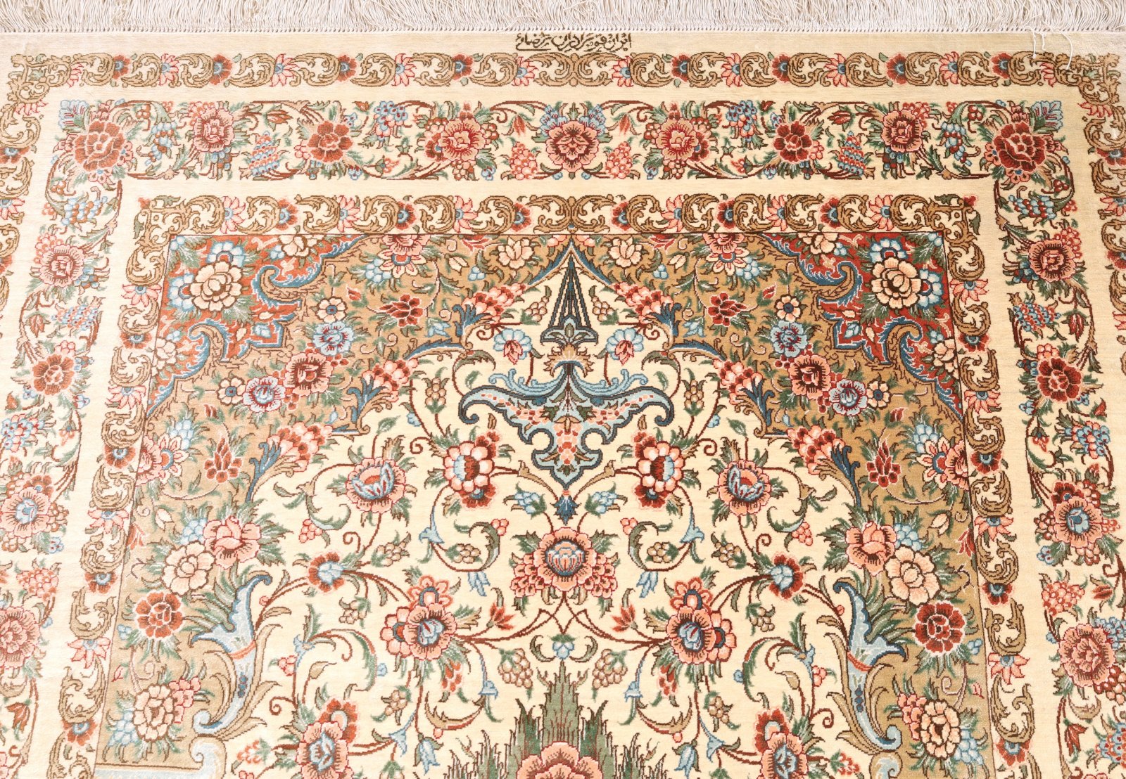 Ghom Perserteppich 160 × 100 cm aus Seide, handgeknüpft