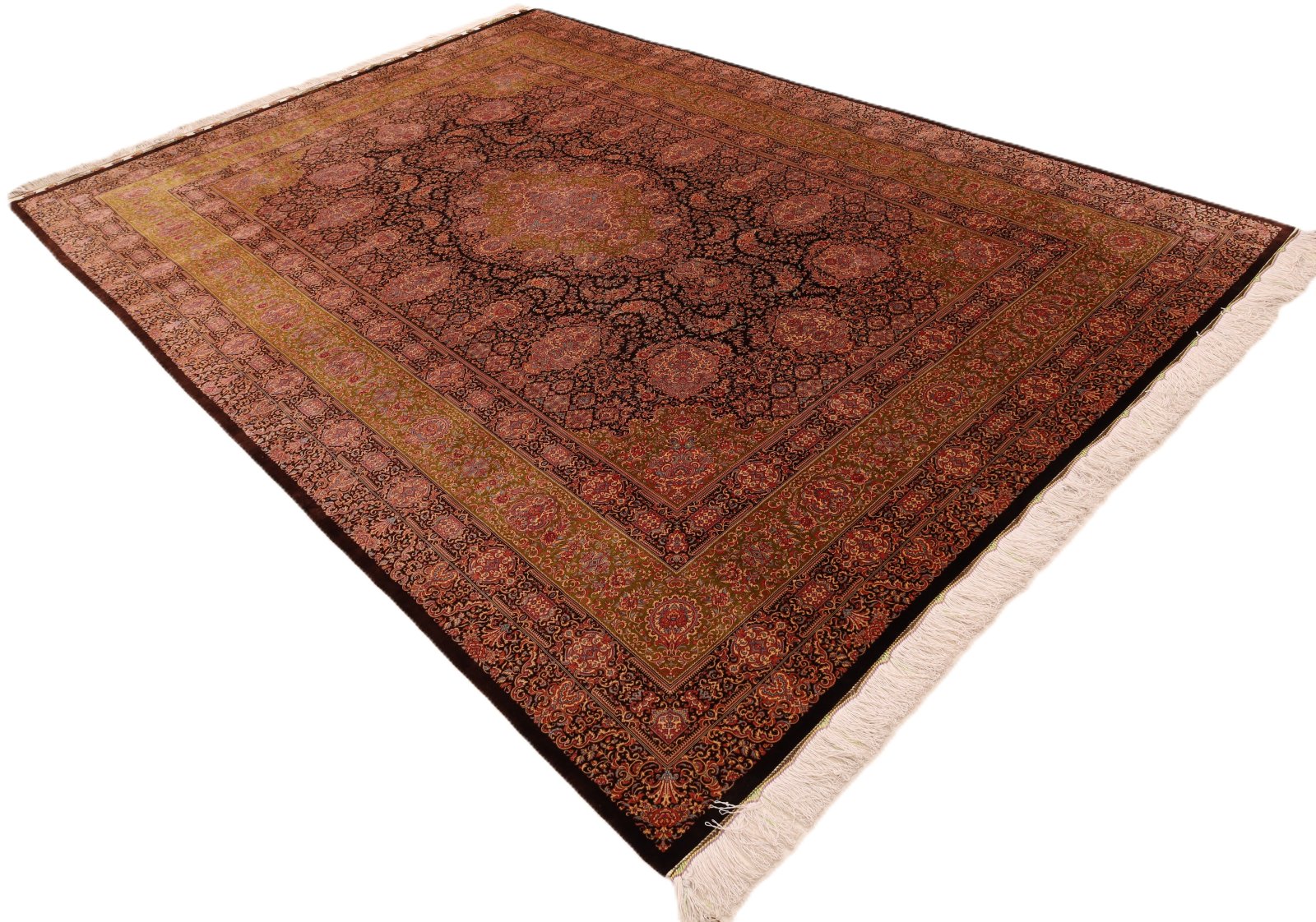 Handgeknüpfter Ghom Perserteppich 300 × 207 cm