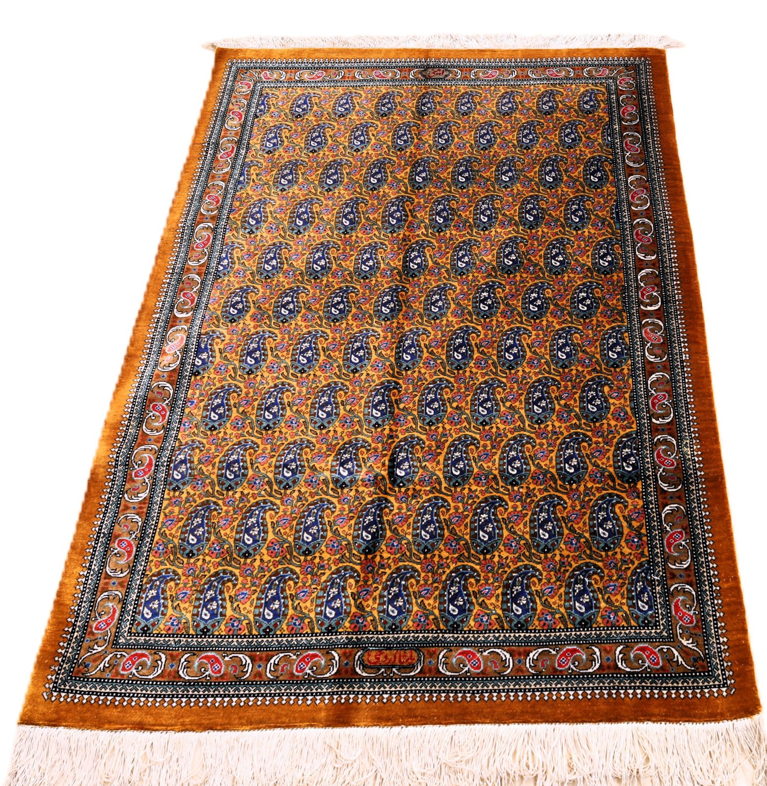 Ghom Perserteppich aus Iran, 117 × 80 cm