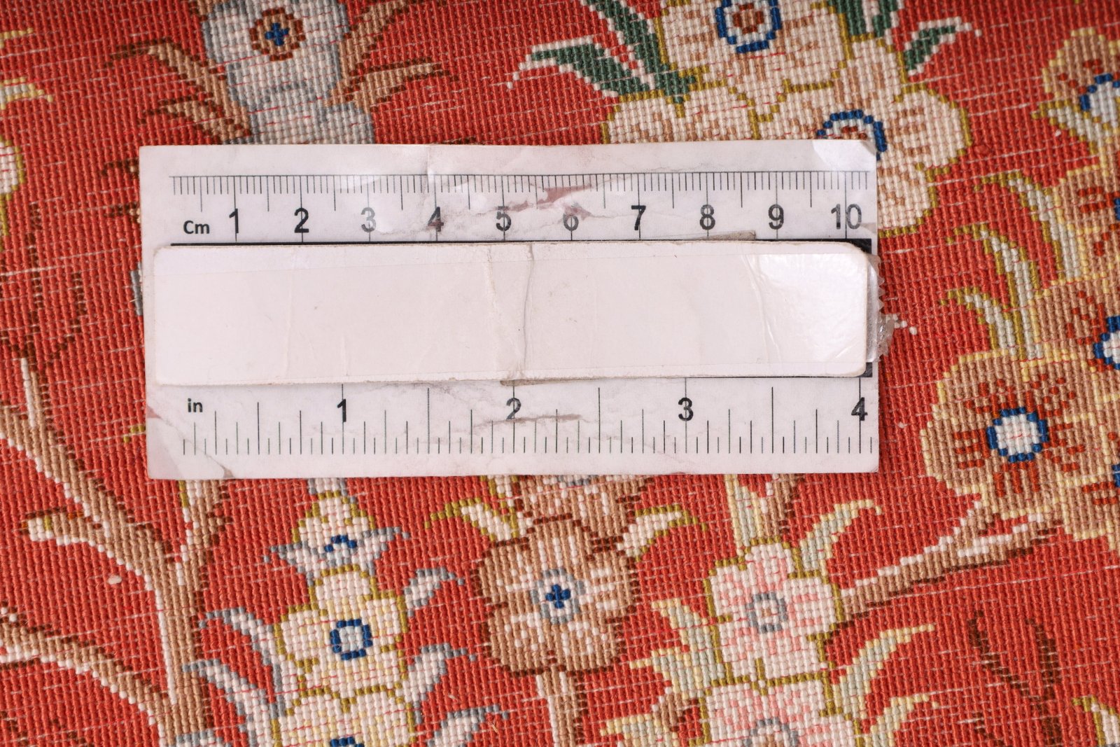 perserteppich-150-x-98-cm-seide-handgeknuepft-rot-orange-10 Handgeknüpfter Ghom Perserteppich, 150 × 98 cm, Seide