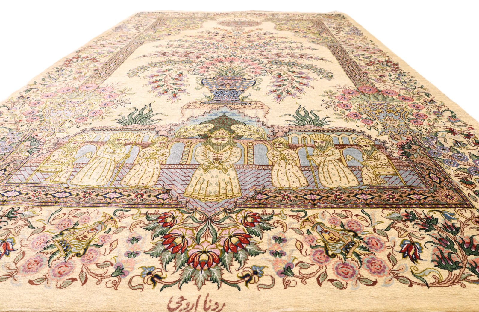 Ghom Perserteppich aus Iran, 157 × 101 cm