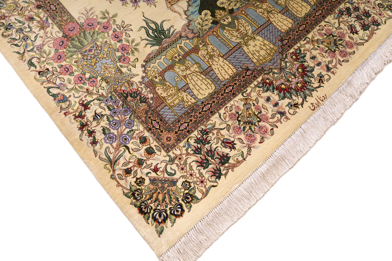 Ghom Perserteppich aus Iran, 157 × 101 cm