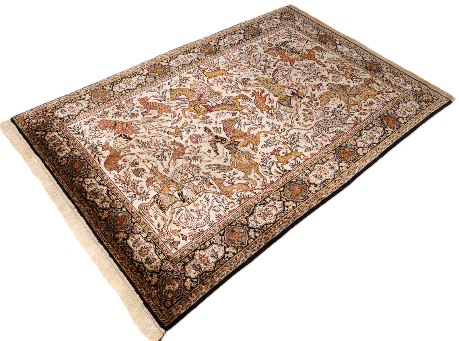 Ghom Perserteppich aus Iran, 160 × 106 cm