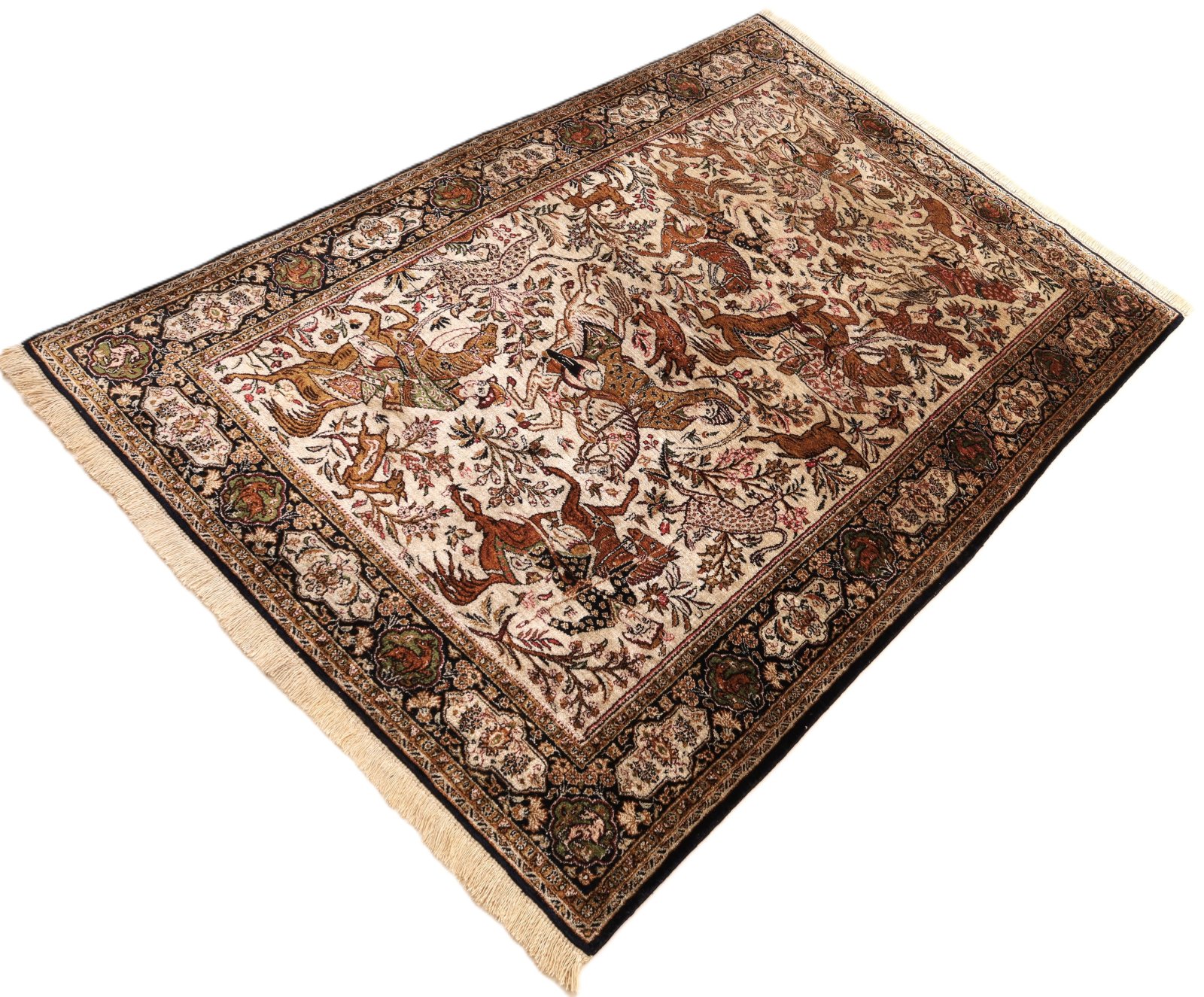 Ghom Perserteppich aus Iran, 160 × 106 cm