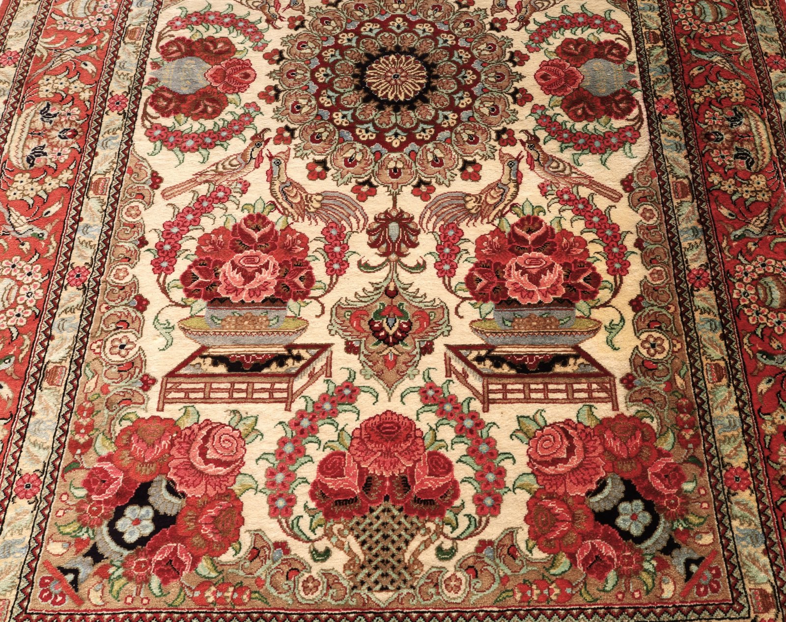 Handgeknüpfter Ghom Perserteppich, 123 × 78 cm, Seide