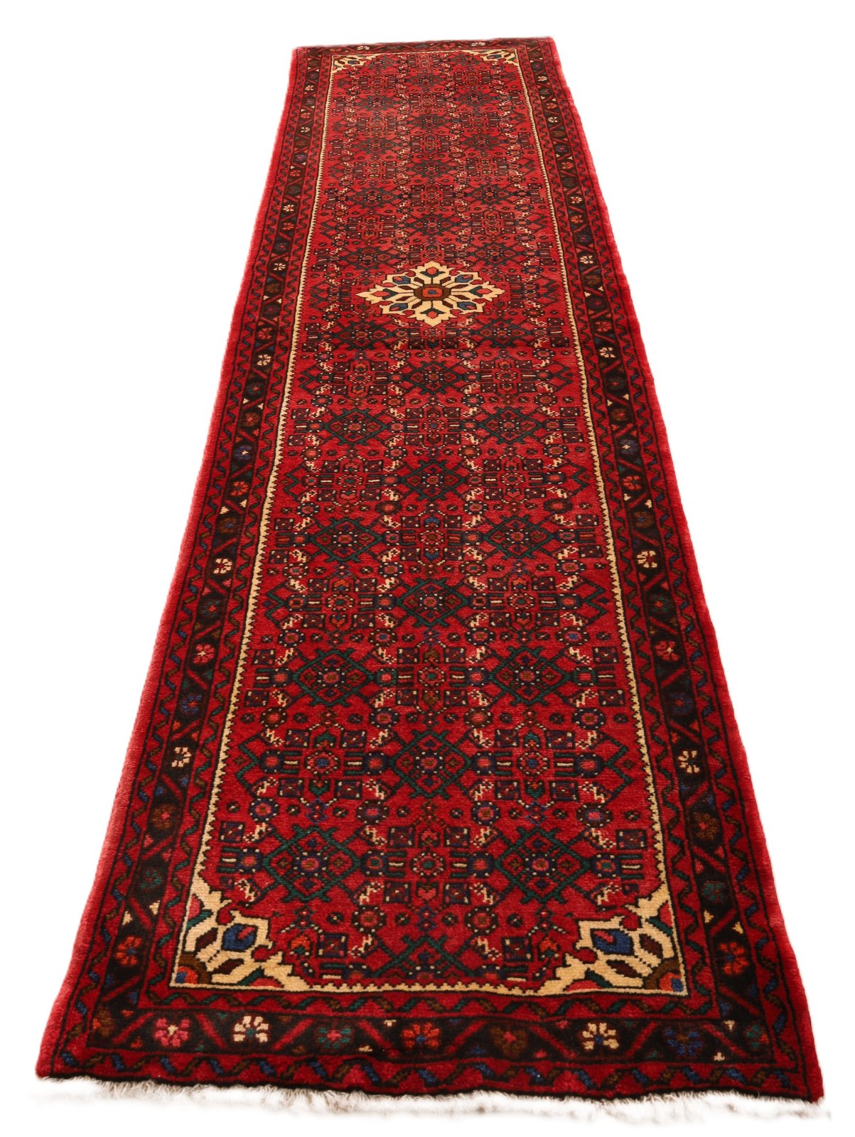 Handgeknüpfter Hamadan Perserteppich 287 × 87 cm