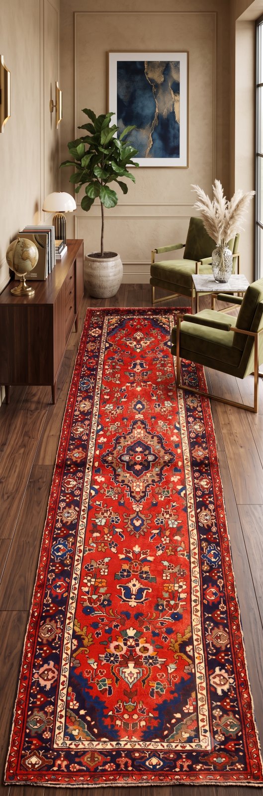 perserteppich-hamadan-310-x-96-cm-wolle-handgeknuepft-laeufer-11 Hamadan Perserteppich 310 × 96 cm aus Wolle, handgeknüpft