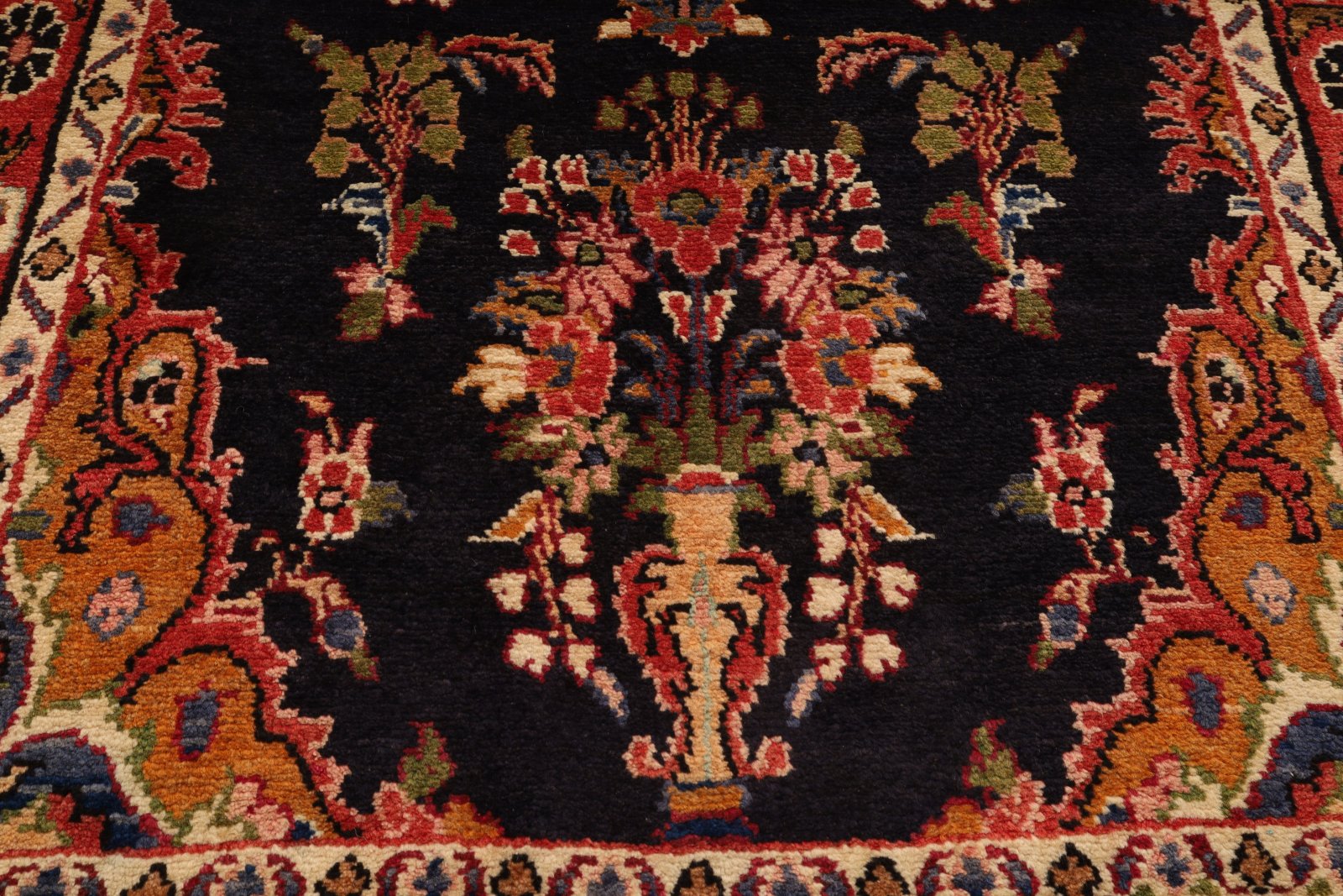 Handgeknüpfter Hamadan Perserteppich, 335 × 100 cm, Wolle