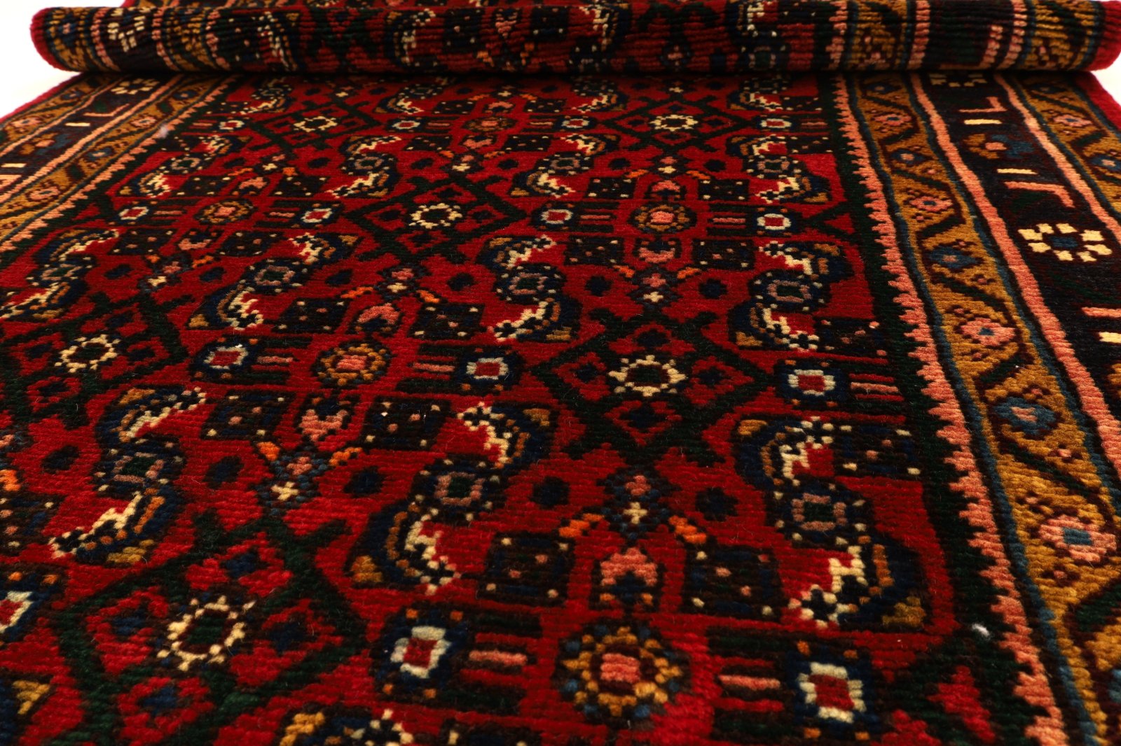 Handgeknüpfter Hamadan Perserteppich, 530 × 90 cm, Wolle