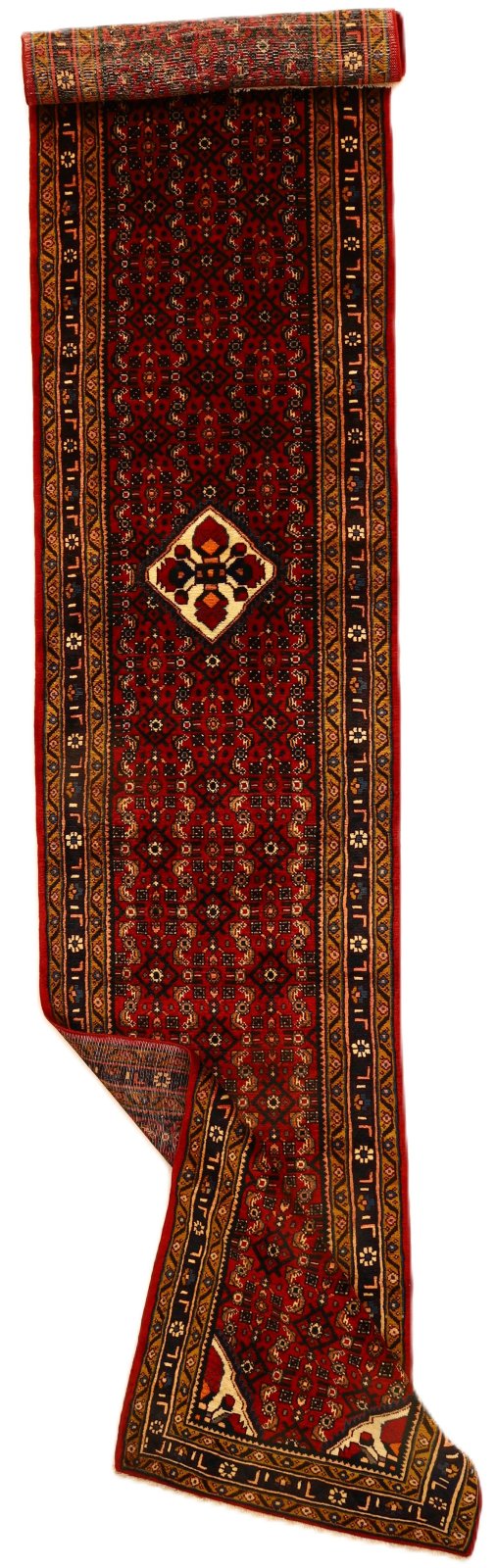 Handgeknüpfter Hamadan Perserteppich, 530 × 90 cm, Wolle