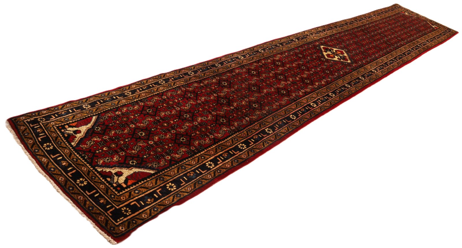 Handgeknüpfter Hamadan Perserteppich, 530 × 90 cm, Wolle