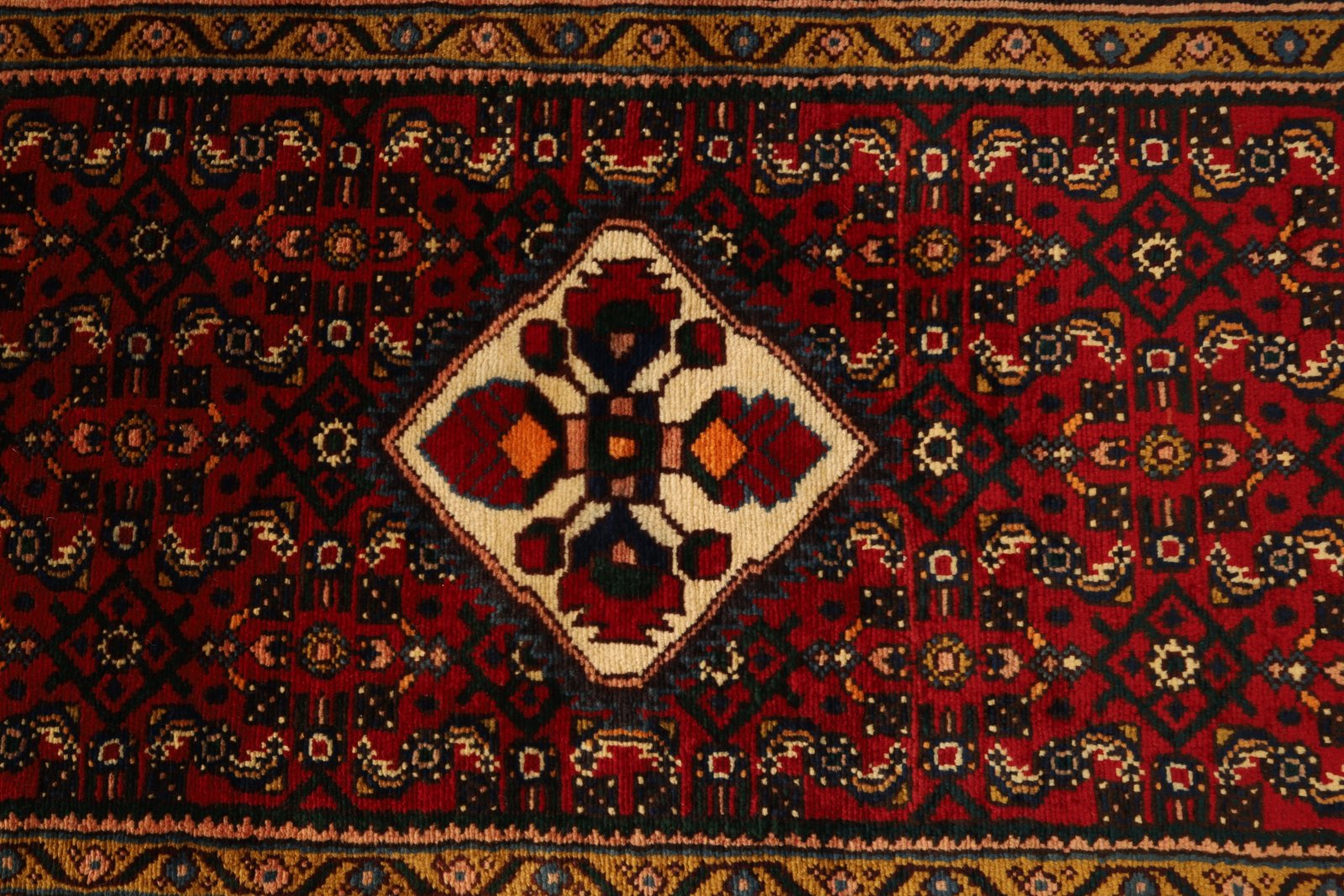 Handgeknüpfter Hamadan Perserteppich, 530 × 90 cm, Wolle