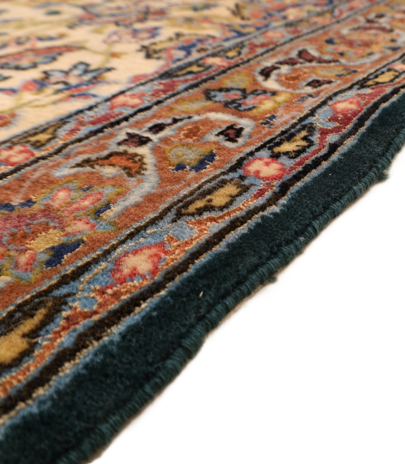 Handgeknüpfter Isfahan Perserteppich, 103 × 72 cm, Wolle & Seide