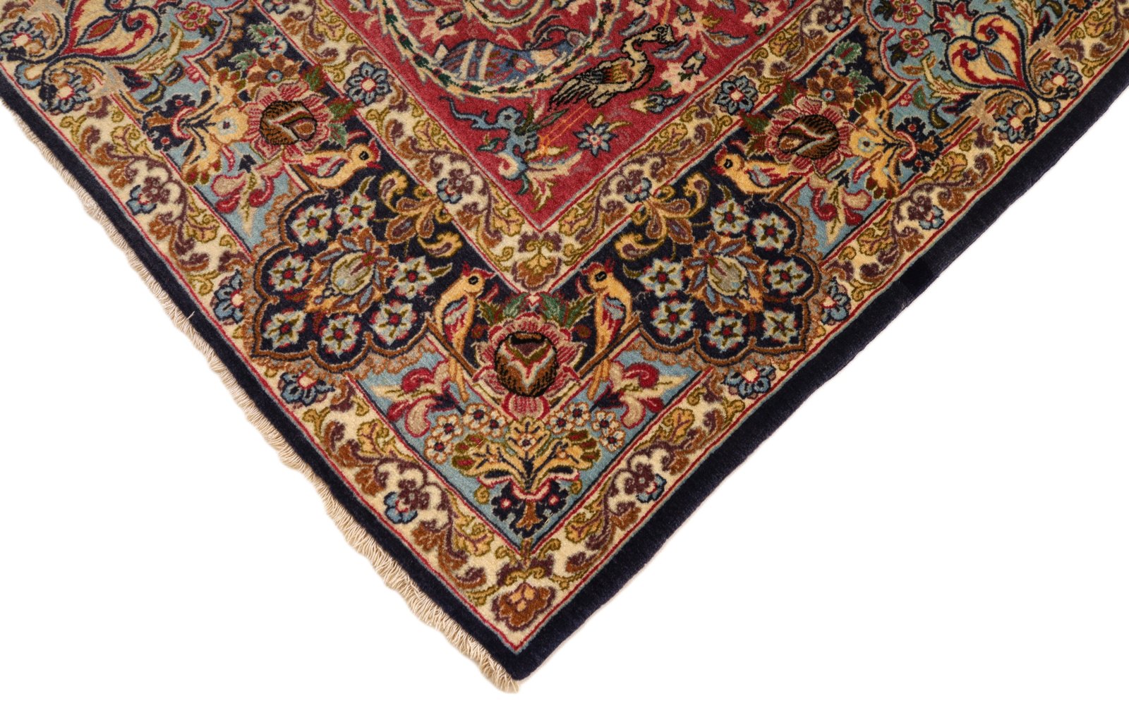 Handgeknüpfter Isfahan Perserteppich, 175 × 102 cm, Wolle & Seide