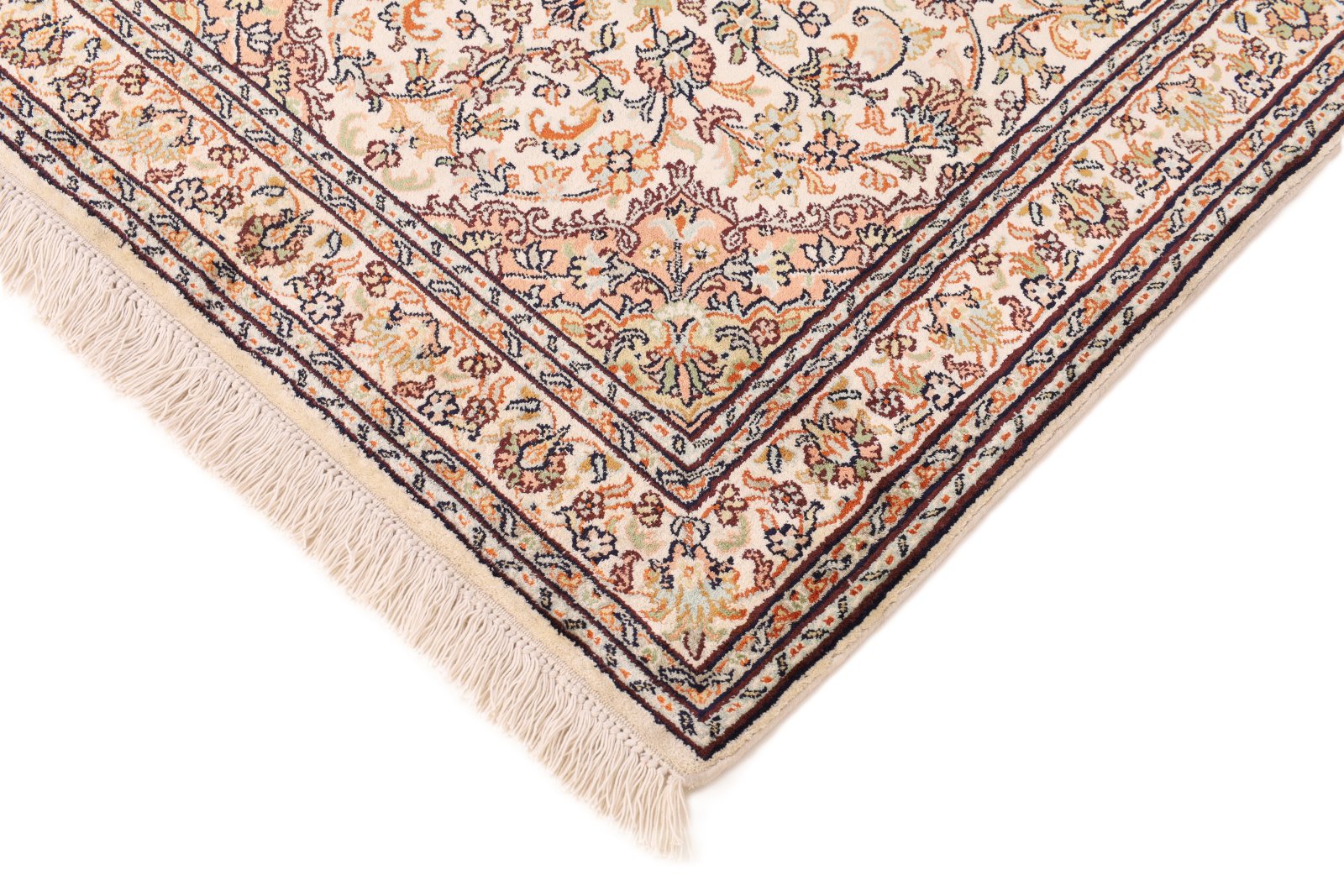 orientteppich-indien-129-x-81-cm-seide-handgeknuepft-rot-orange-8 Handgeknüpfter Kashmir Orientteppich, 129 × 81 cm, Seide