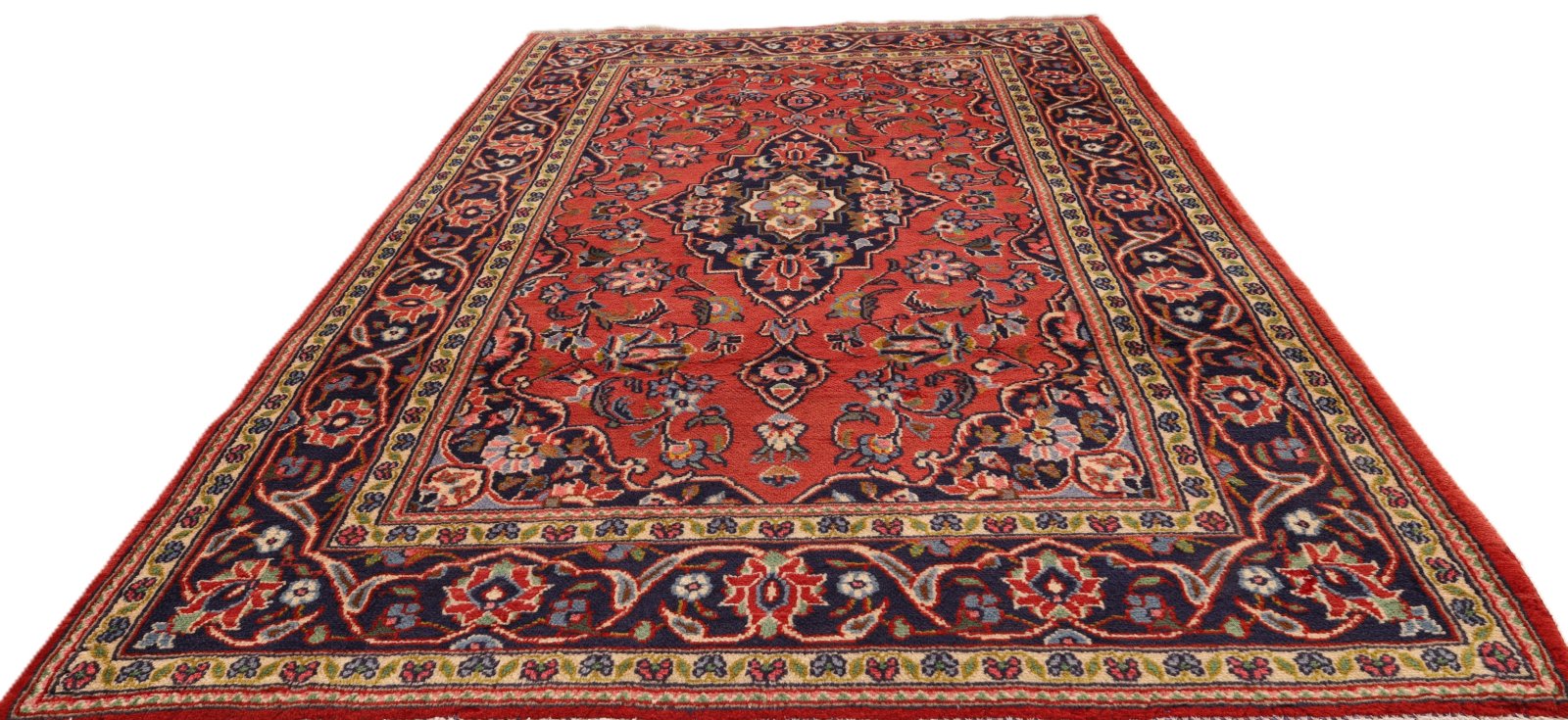 Handgeknüpfter Kashan Perserteppich, 164 × 106 cm, Wolle
