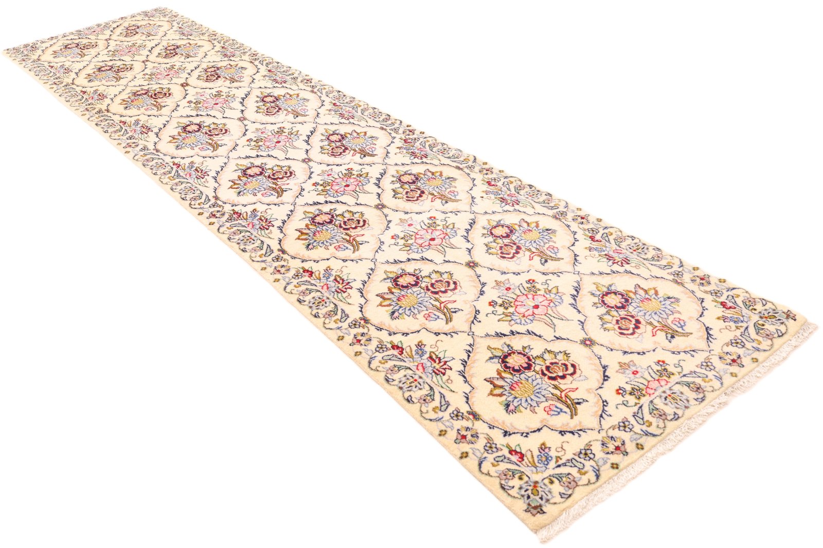 Kashan Perserteppich 392 × 90 cm aus Wolle, handgeknüpft
