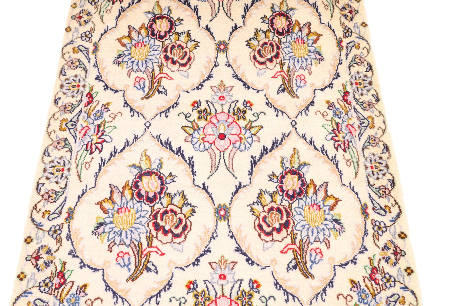 Kashan Perserteppich 392 × 90 cm aus Wolle, handgeknüpft