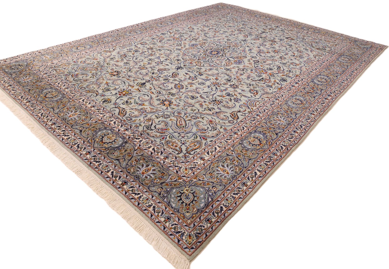 Kashan Perserteppich 420 × 298 cm aus Wolle, handgeknüpft