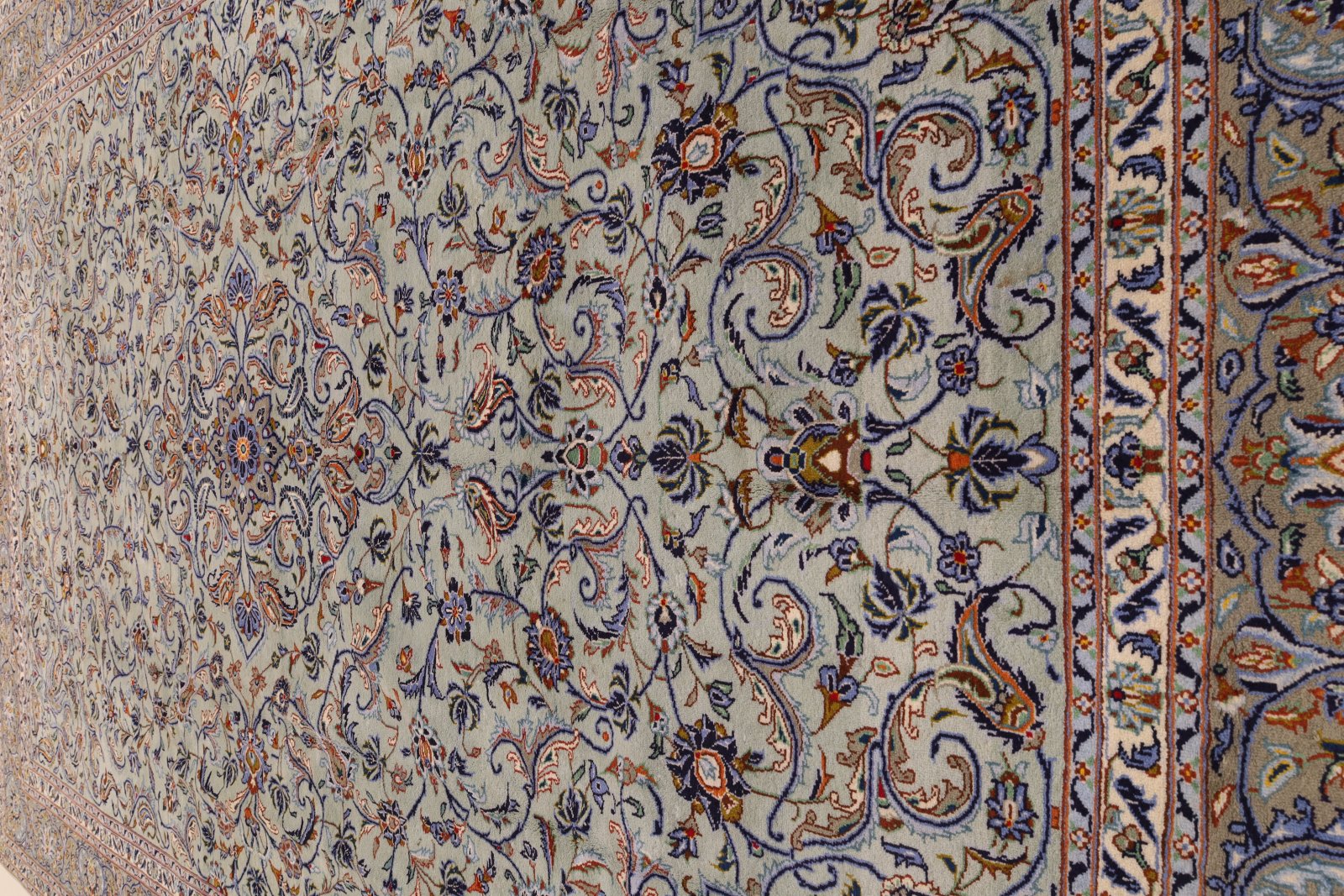 Kashan Perserteppich 420 × 298 cm aus Wolle, handgeknüpft