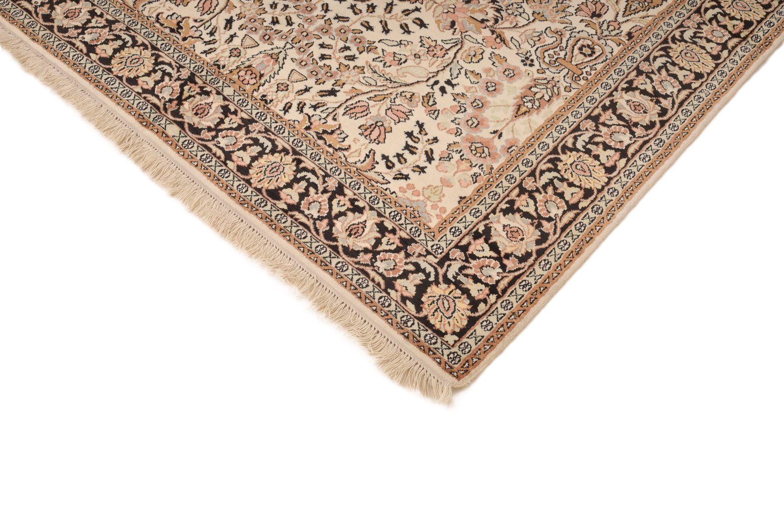 Kashmir Orientteppich 215 × 160 cm aus Seide, handgeknüpft