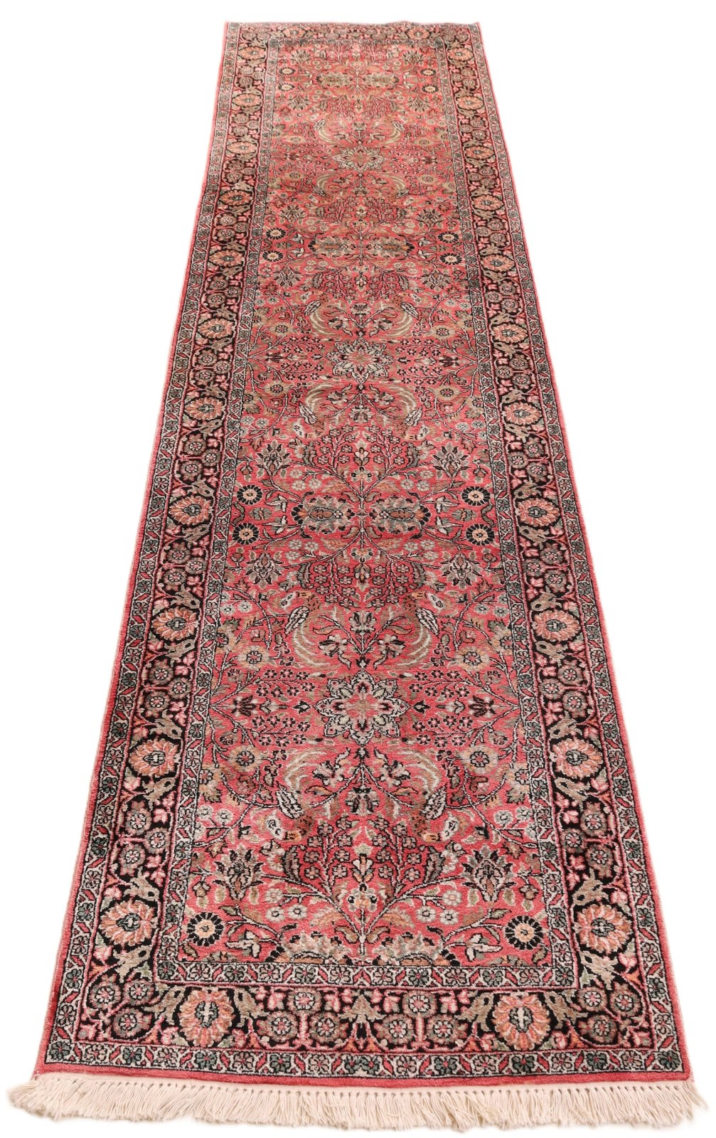 Handgeknüpfter Kashmir Orientteppich, 308 × 74 cm, Wolle
