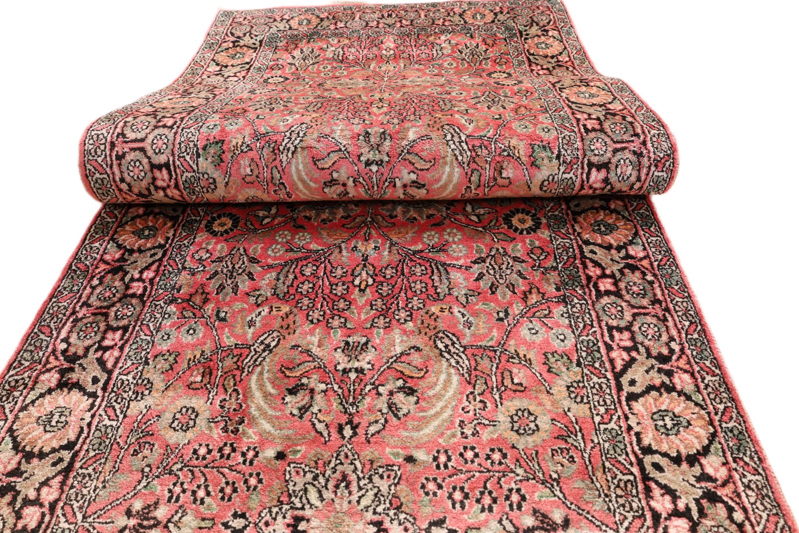 Handgeknüpfter Kashmir Orientteppich, 308 × 74 cm, Wolle