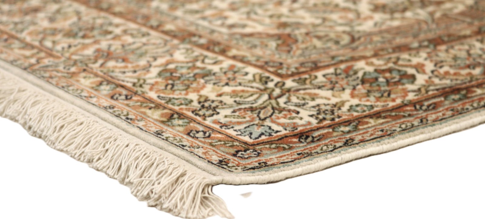 Handgeknüpfter Kashmir Orientteppich, 190 × 128 cm, Seide