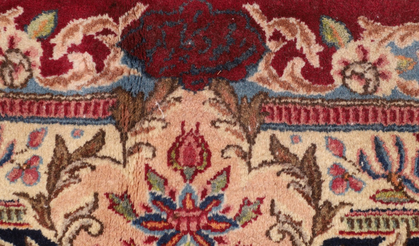 perserteppich-428-x-306-cm-wolle-handgeknuepft-rot-orange-5 Kerman Perserteppich aus Iran, 428 × 306 cm