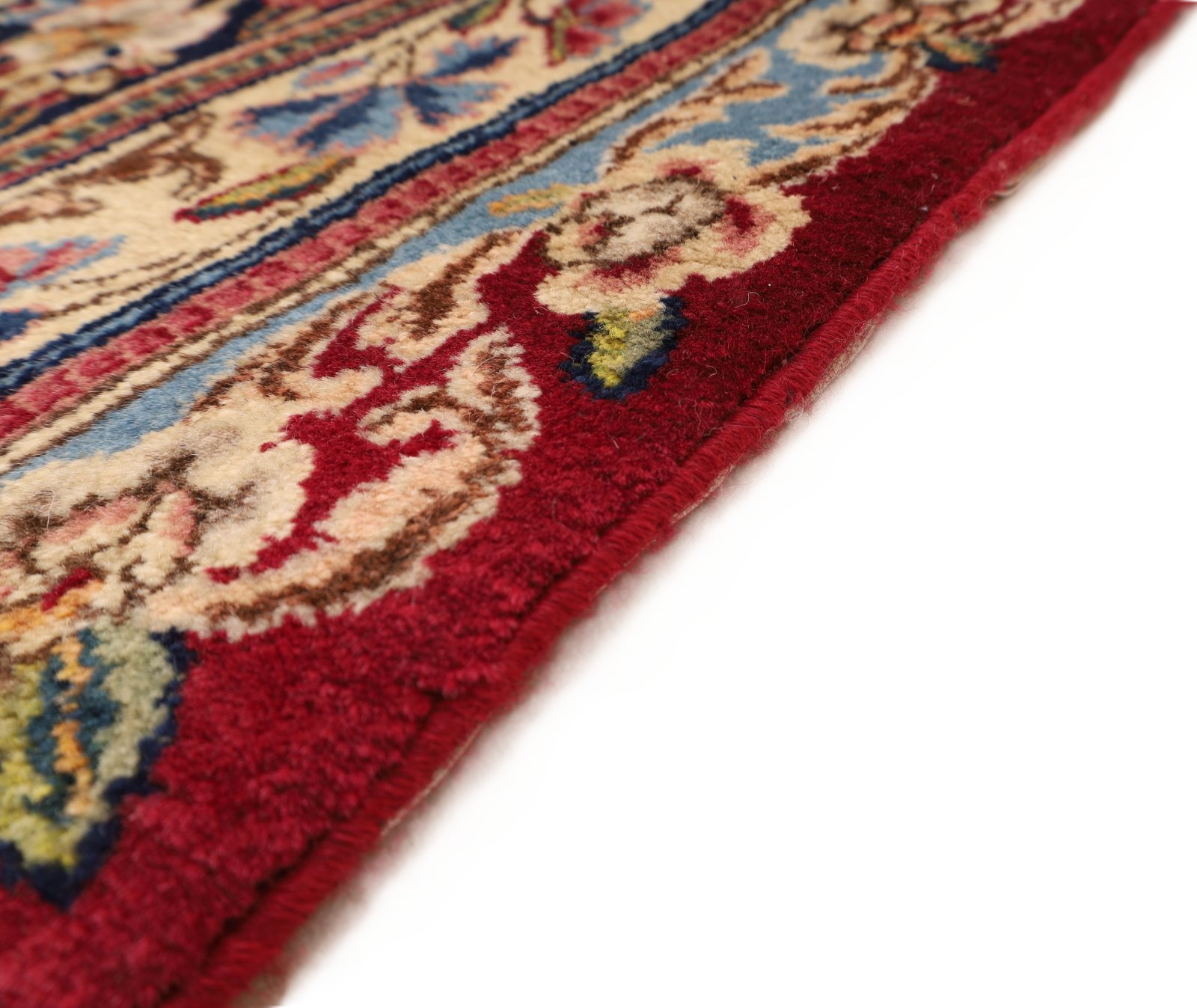 perserteppich-428-x-306-cm-wolle-handgeknuepft-rot-orange-11 Kerman Perserteppich aus Iran, 428 × 306 cm