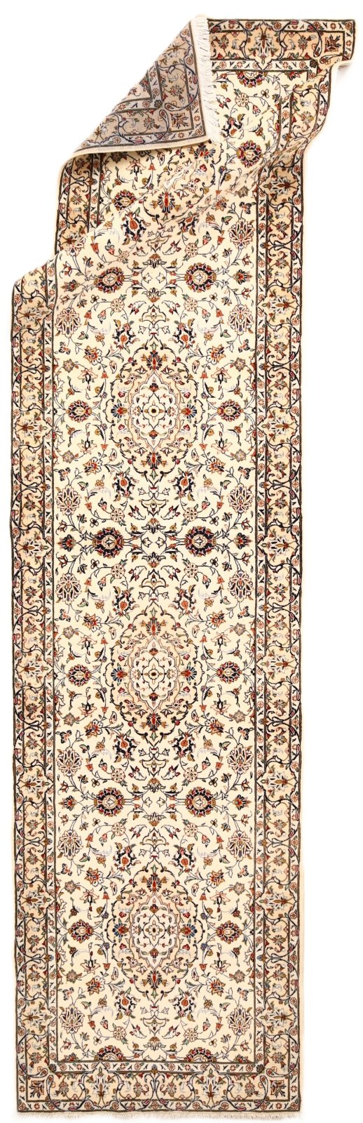 Handgeknüpfter Kashan Perserteppich 400 × 100 cm