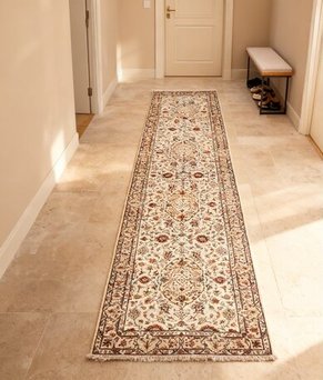 Handgeknüpfter Kashan Perserteppich 400 × 100 cm