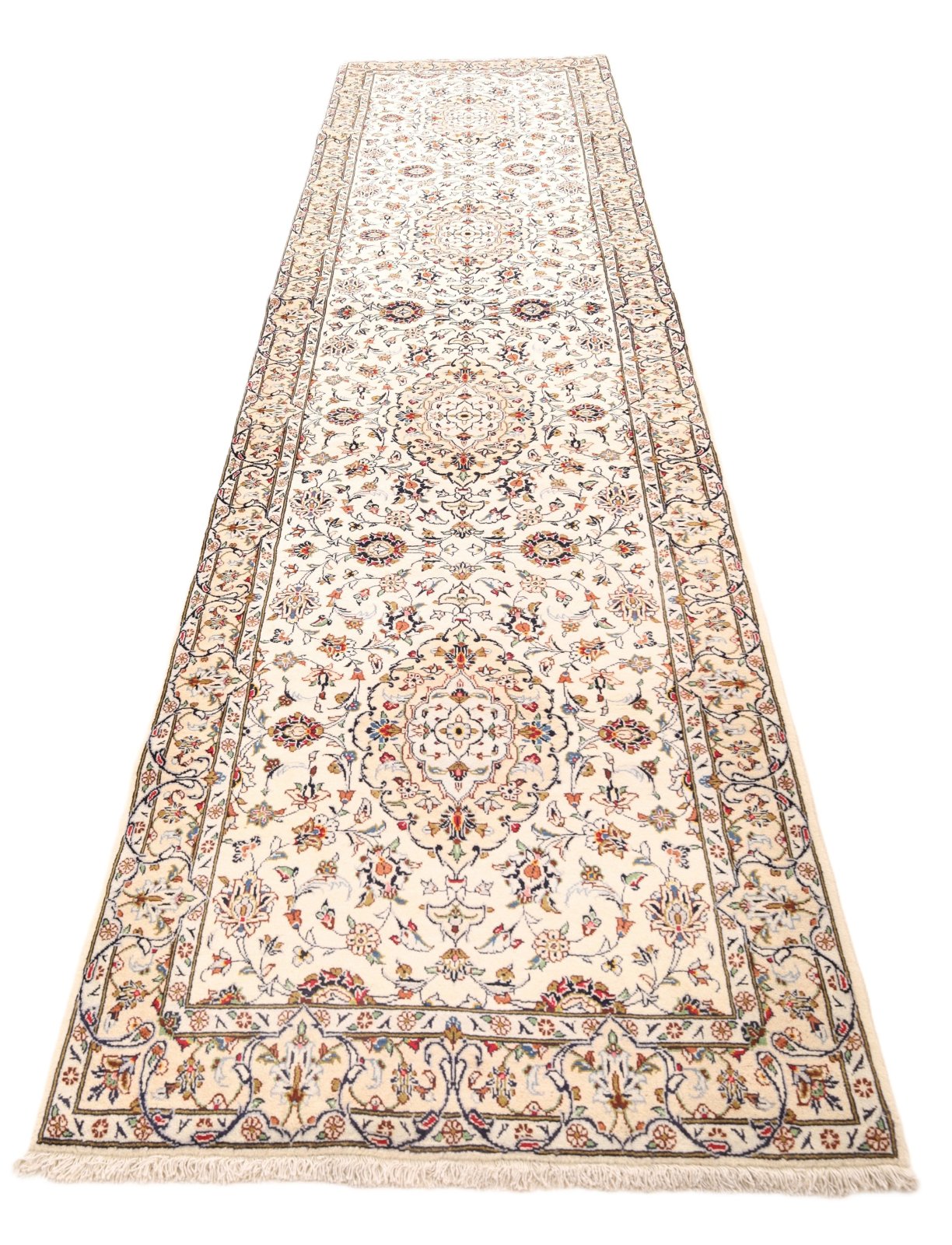 Handgeknüpfter Kashan Perserteppich 400 × 100 cm