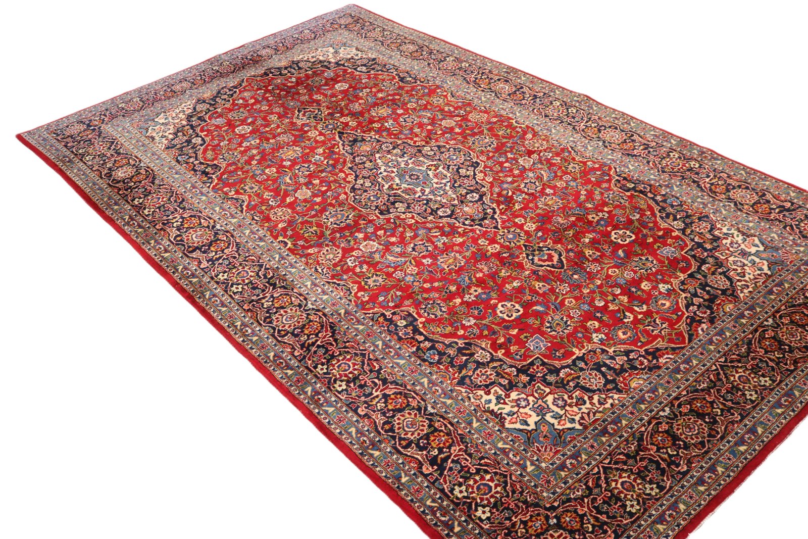 Kashan Perserteppich 402 × 242 cm aus Wolle, handgeknüpft