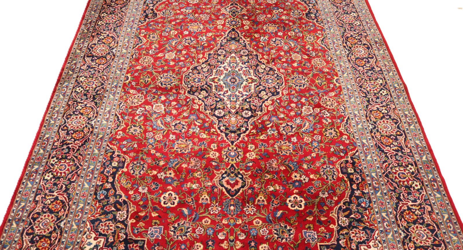 Kashan Perserteppich 402 × 242 cm aus Wolle, handgeknüpft