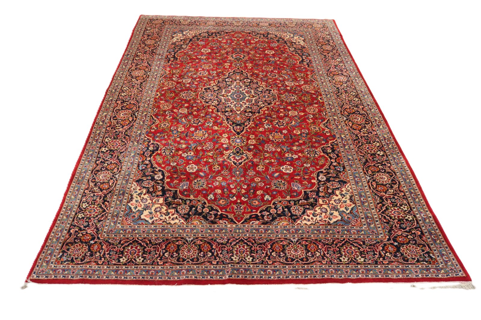 Kashan Perserteppich 402 × 242 cm aus Wolle, handgeknüpft