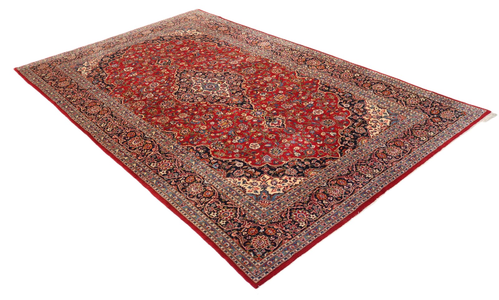 Kashan Perserteppich 402 × 242 cm aus Wolle, handgeknüpft
